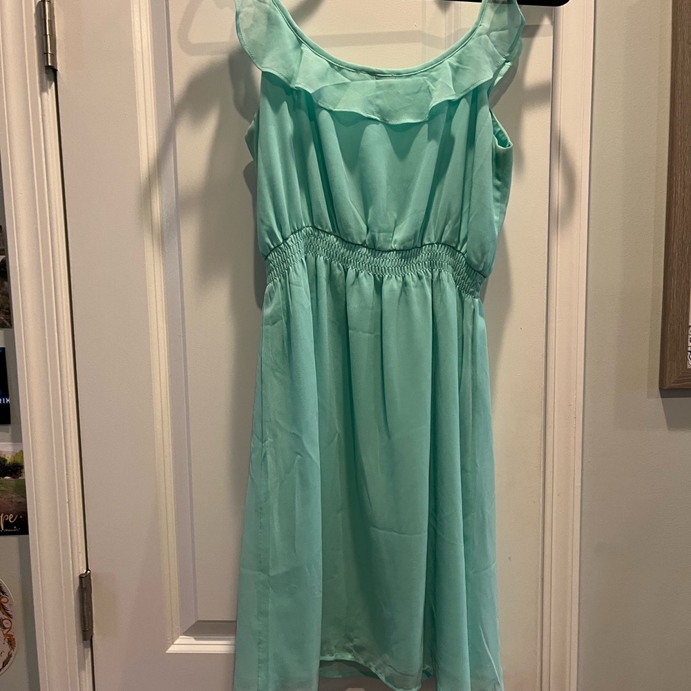 Aqua Ruffle Dress - Picture 4 of 4
